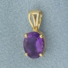 Amethyst Pendant In 14k Yellow Gold