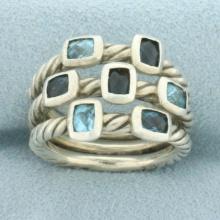 David Yurman Confetti 3 Row Cable Ring In Sterling Silver