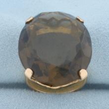 50ct Smoky Topaz Statement Ring In 18k Yellow Gold