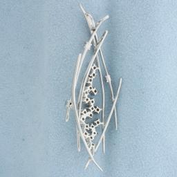 Chocolate And Champagne Diamond Abstract Pendant In 18k White Gold