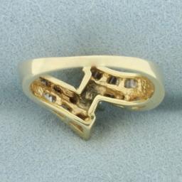 Marquise Diamond Bypass Ring In 14k Yellow Gold