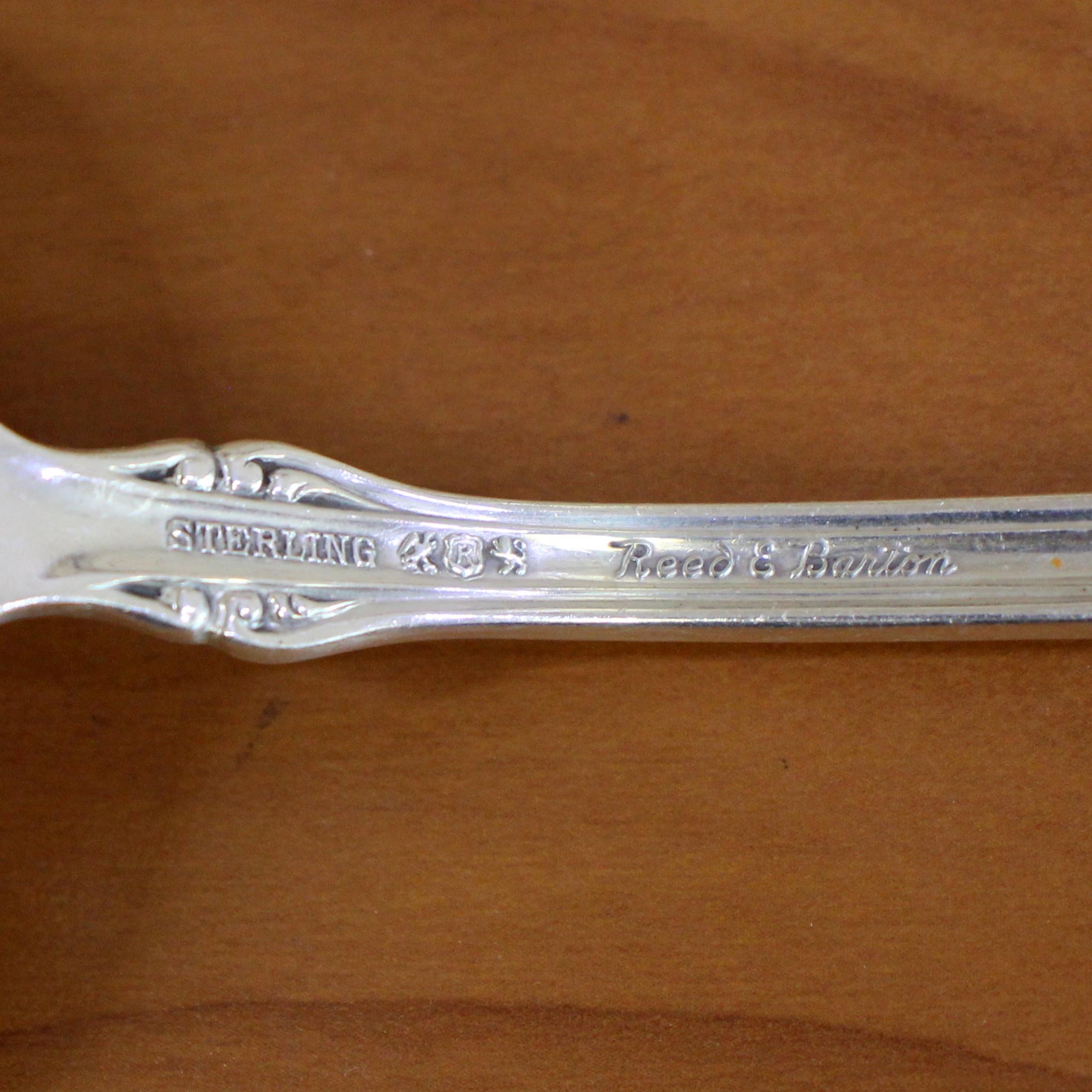 Reed And Barton "georgian Rose" Sterling Silver Salad Serving Pieces Set Of 2
