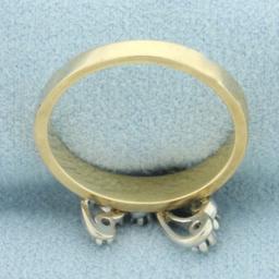 Emerald And Diamond Ring In 14k Yellow And White Gold
