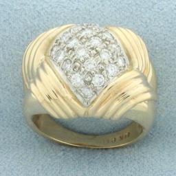 Designer L. Priori Celia Diamond Ring In 14k Yellow Gold