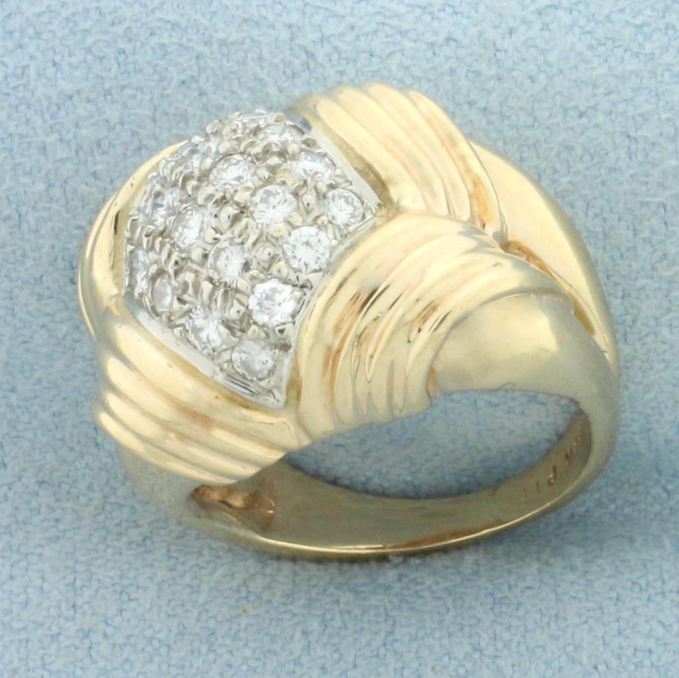Designer L. Priori Celia Diamond Ring In 14k Yellow Gold