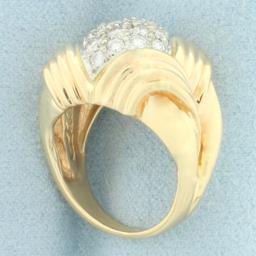 Designer L. Priori Celia Diamond Ring In 14k Yellow Gold