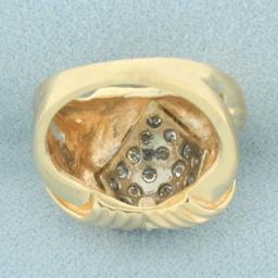 Designer L. Priori Celia Diamond Ring In 14k Yellow Gold