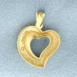 Unique Heart Pendant In 14k Yellow Gold