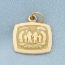 Family Charm Or Pendant In 14k Yellow Gold