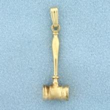 Gavel Pendant In 14k Yellow Gold