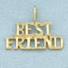 Diamond Cut Best Friend Pendant In 14k Yellow Gold