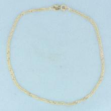 Italian Twisting Curb Link Anklet In 14k Yellow Gold