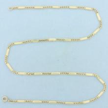 20 Inch Bar Link Chain Necklace In 14k Yellow Gold