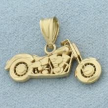 Motorcycle Pendant In 14k Yellow Gold