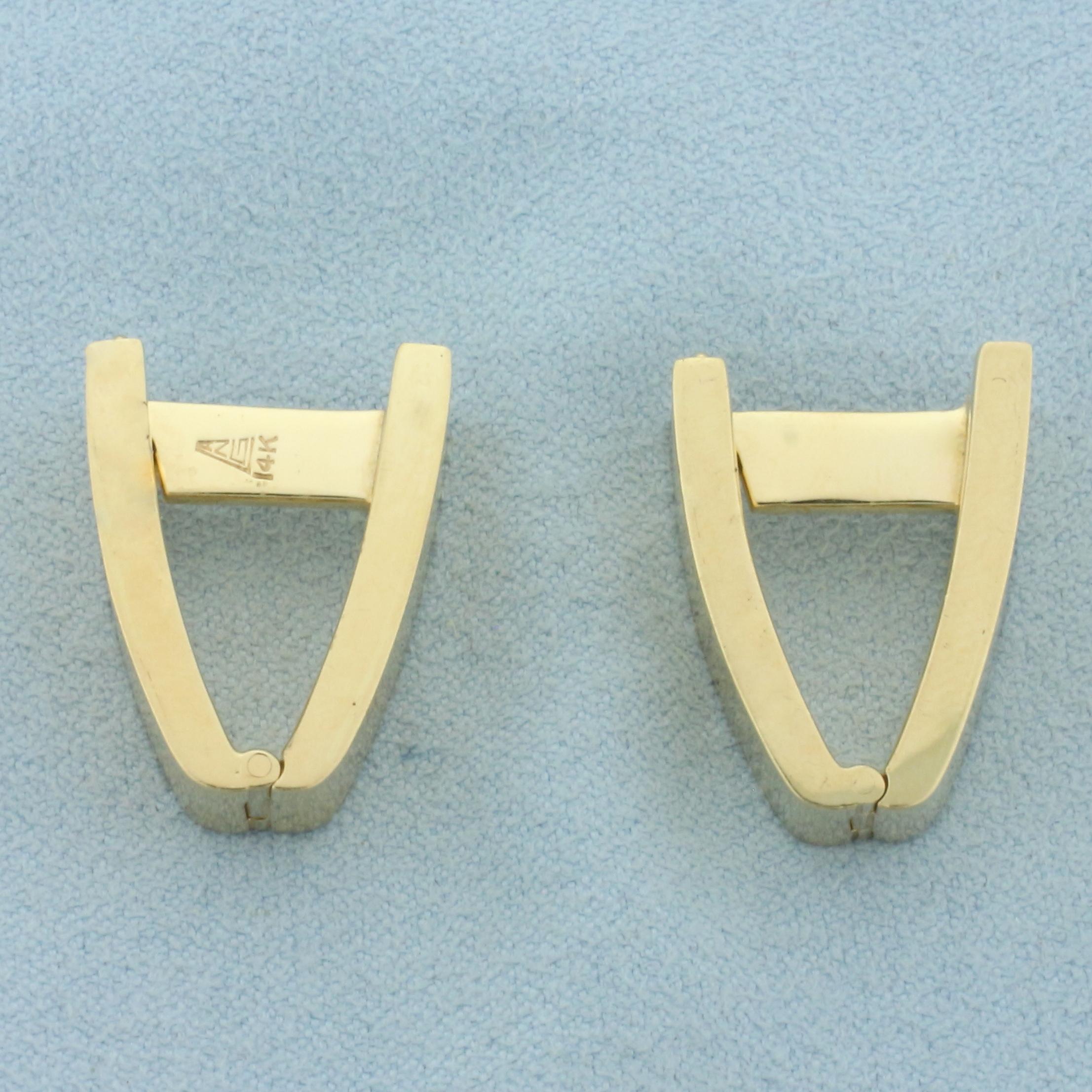 Modern Style Cufflinks In 14k Yellow Gold