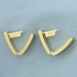 Modern Style Cufflinks In 14k Yellow Gold