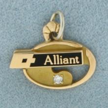 Vintage Alliant Diamond Charm In 10k Yellow Gold