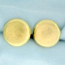 Button Design Earrings In 14k Yellow Gold