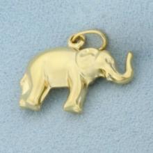Puffy Elephant Pendant Or Charm In 18k Yellow Gold