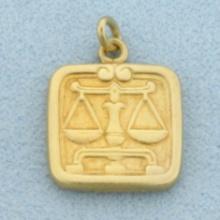 Libra Zodiac Charm Or Pendant In 18k Yellow Gold