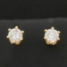 1/2ct Tw Diamond Stud Earrings In 14k Yellow Gold Settings