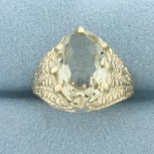 Citrine Solitaire Ring In 10k Yellow Gold