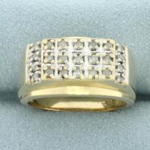 Mens Diamond Ring In 10k Yellow Gold
