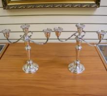 Gorham Sterling Silver Cambridge 3-light Candelabra Set Of 2