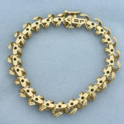 Natural Emerald Spiral Design Bracelet In 14k Yellow Gold