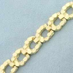 Nugget Horseshoe Link Bracelet In 14k Yellow Gold