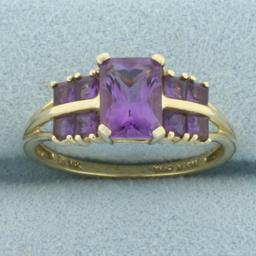 Amethyst Ring In 14k Yellow Gold