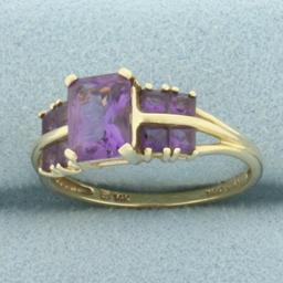 Amethyst Ring In 14k Yellow Gold