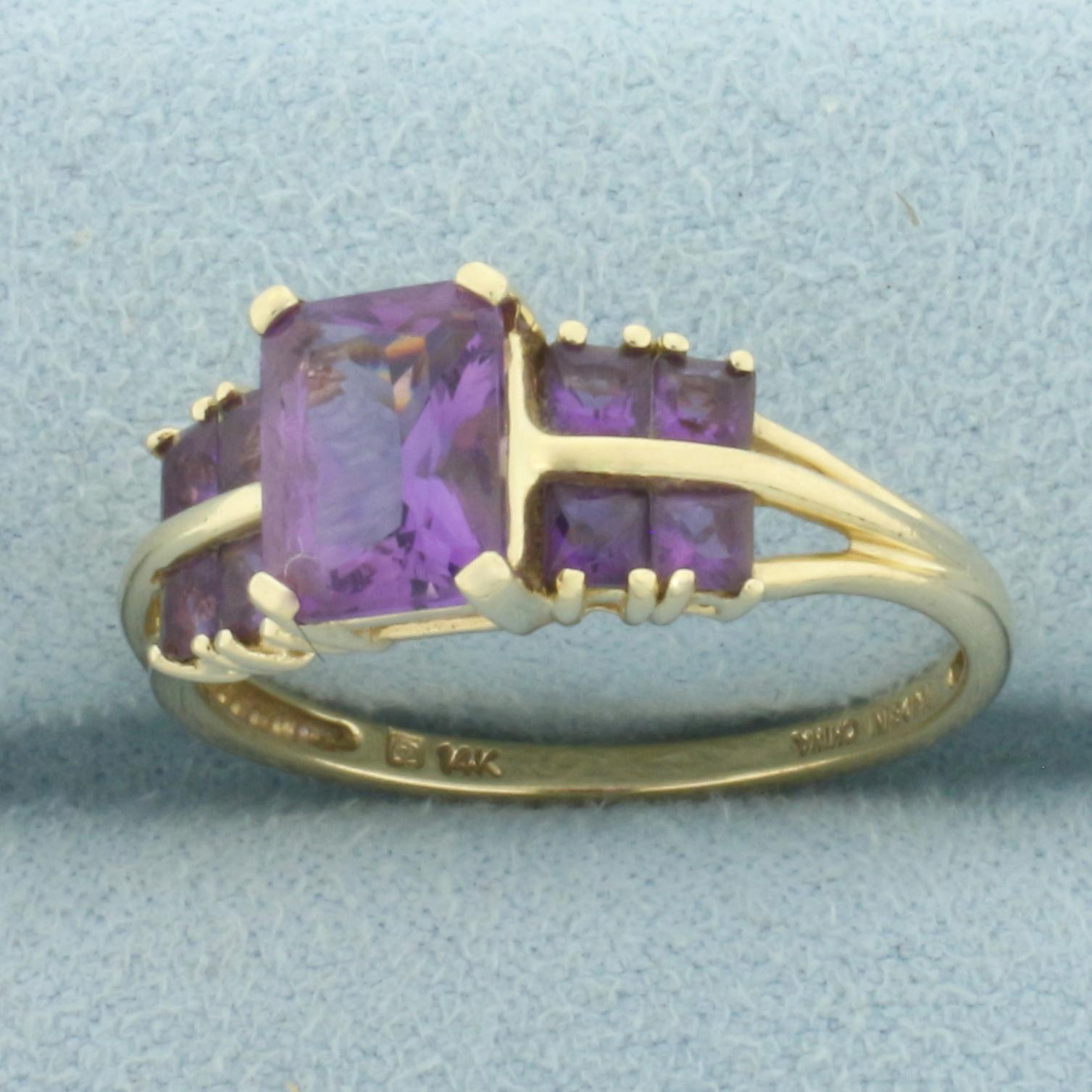 Amethyst Ring In 14k Yellow Gold