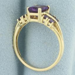 Amethyst Ring In 14k Yellow Gold