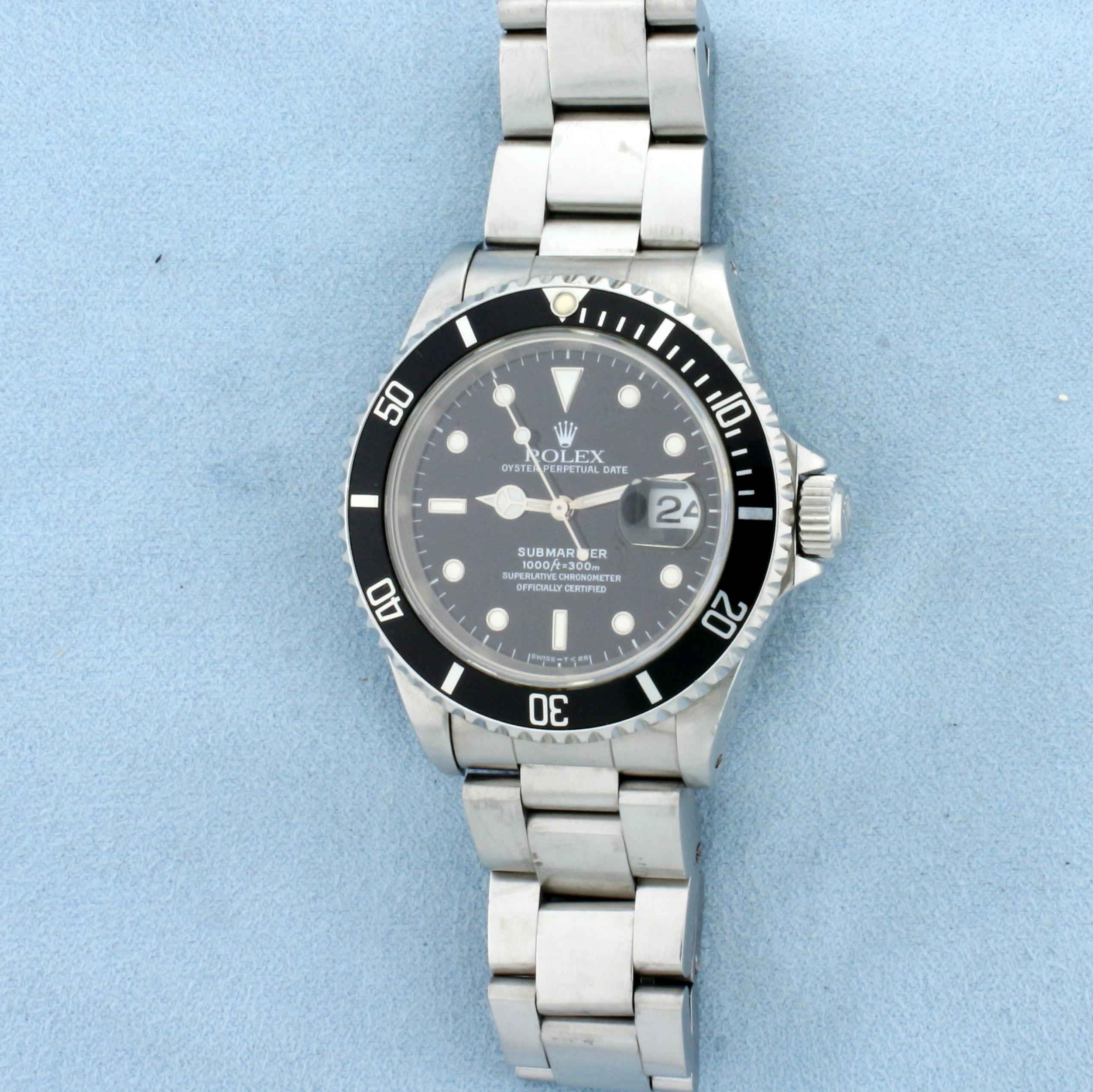 Rolex Submariner Watch In Stainless Steel Model 16610