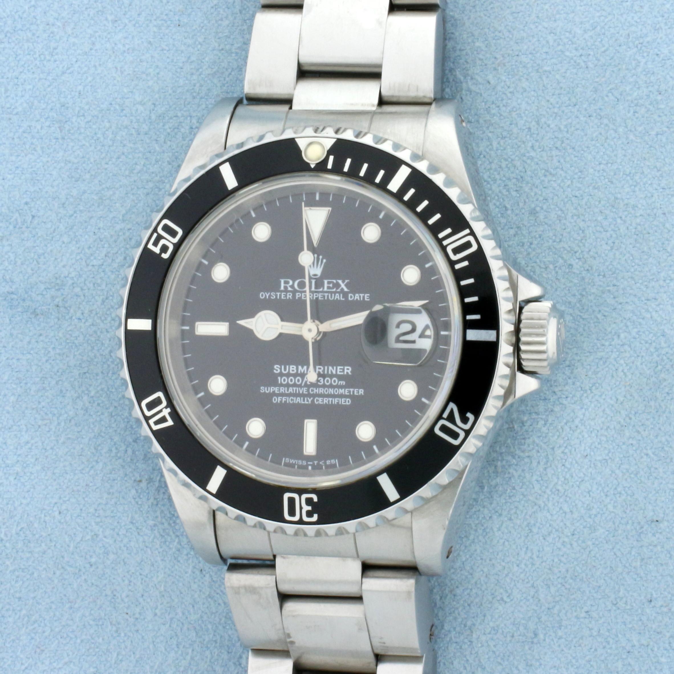 Rolex Submariner Watch In Stainless Steel Model 16610