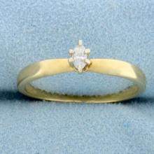 Vintage Marquise Solitaire Diamond Engagement Ring In 14k Yellow Gold