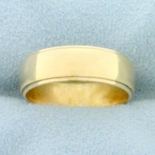 Womans Step Edge Wedding Band Ring In 14k Yellow Gold
