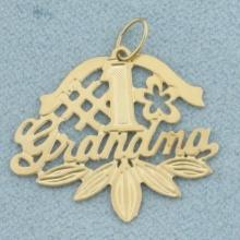 #1 Grandma Charm In 14k Yellow Gold