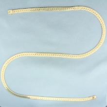 Mens 24 Inch Heavy Herringbone Link Chain Necklace In 14k Yellow Gold