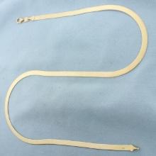 20 Inch Italian Liquid Gold Herringbone Chain Necklace In 14k Yellow Gold