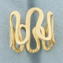Wave Zigzag Ring In 14k Yellow Gold