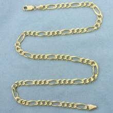 20 Inch Italian Figaro Link Chain Necklace In 14k Yellow Gold