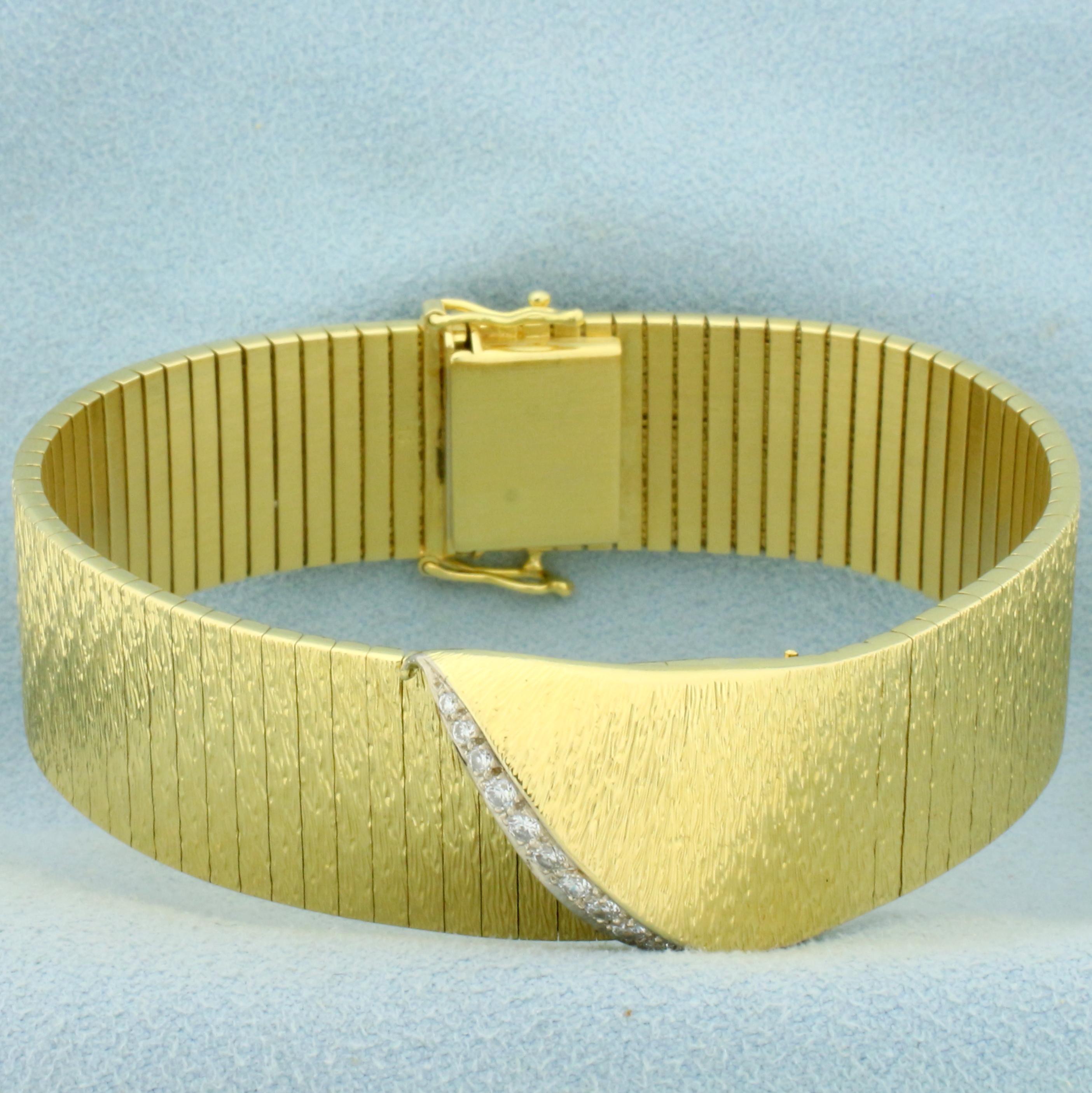 Designer Unique Matte Finish Diamond Bracelet In 18k Yellow Gold