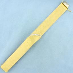 Designer Unique Matte Finish Diamond Bracelet In 18k Yellow Gold
