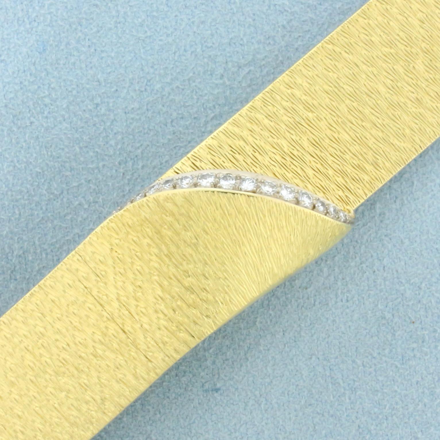 Designer Unique Matte Finish Diamond Bracelet In 18k Yellow Gold