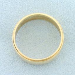 Womans Step Edge Wedding Band Ring In 14k Yellow Gold