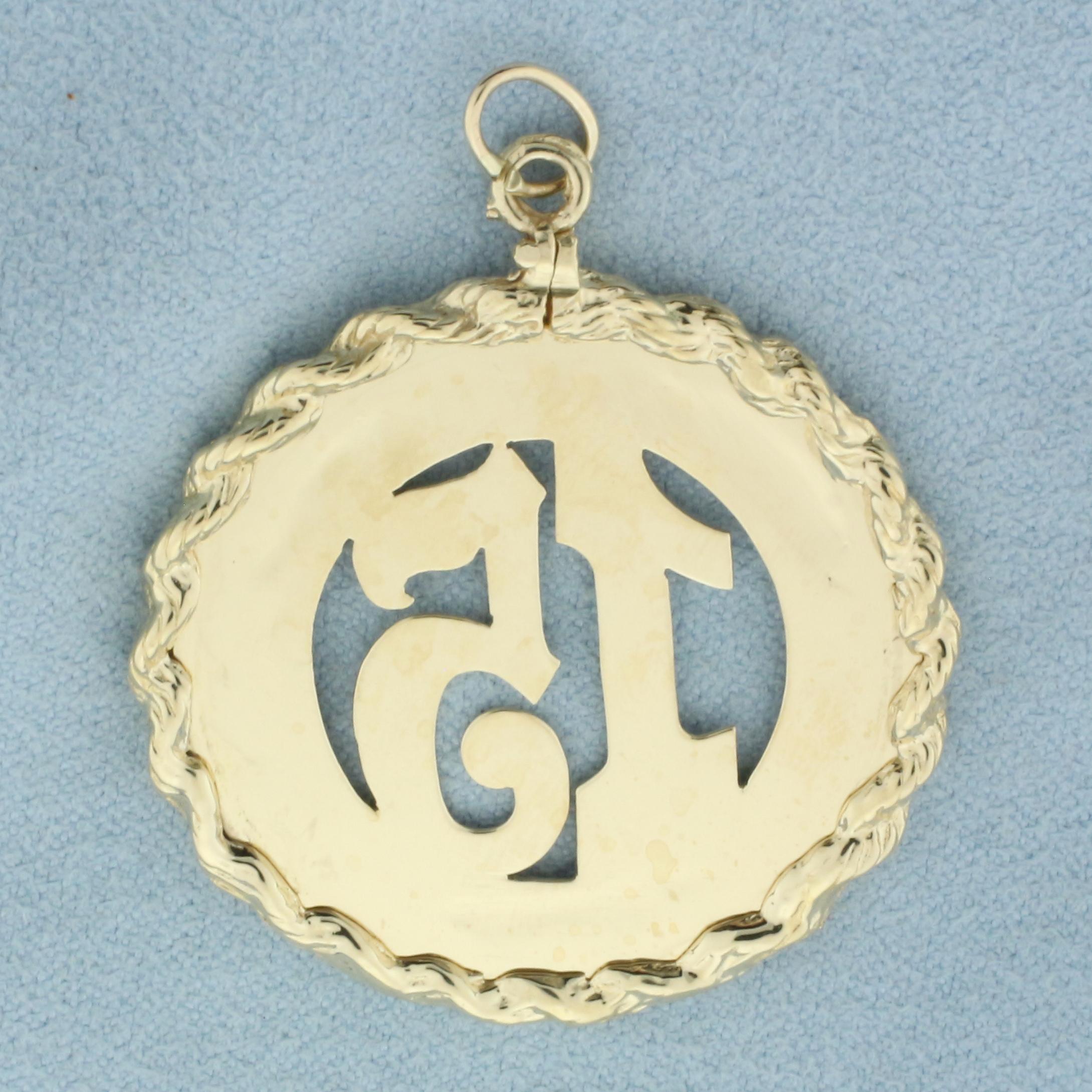Happy 15 Year Anniversary Pendant Or Charm In 14k Yellow Gold