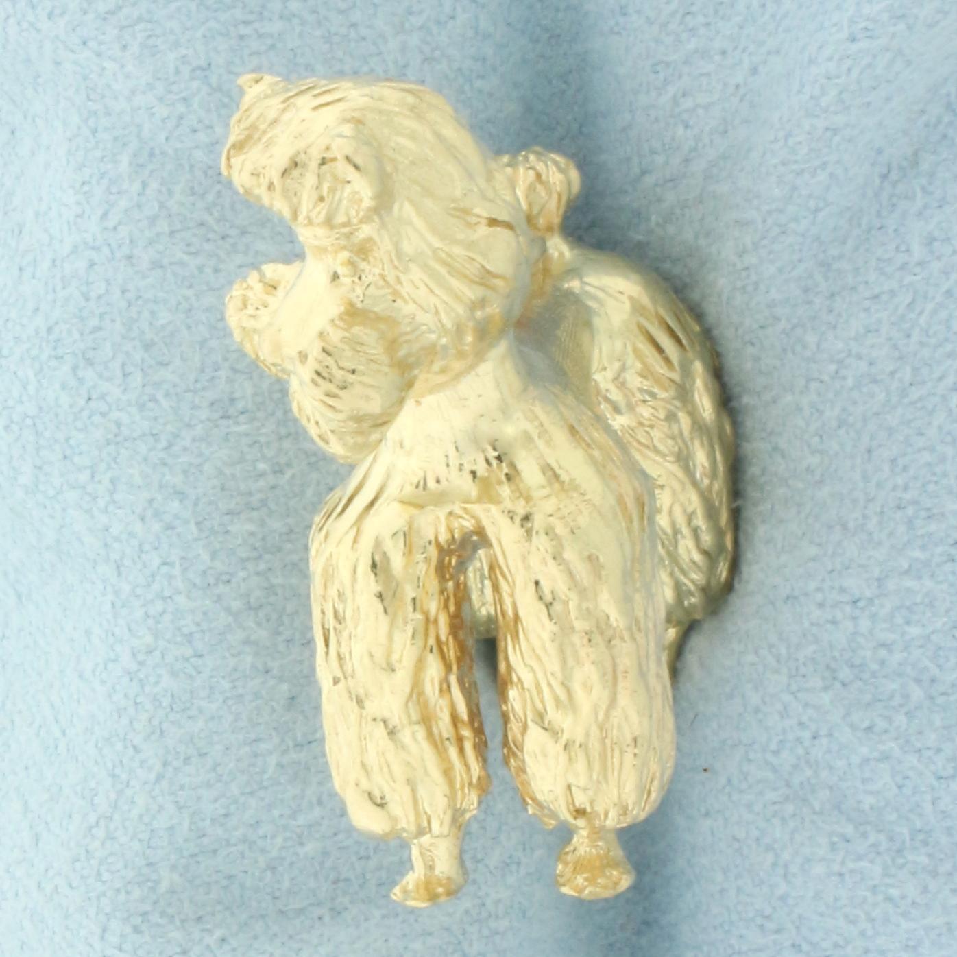 Standard Poodle Pendant Or Charm In 14k Yellow Gold