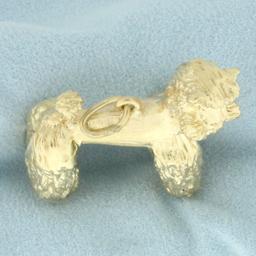 Standard Poodle Pendant Or Charm In 14k Yellow Gold